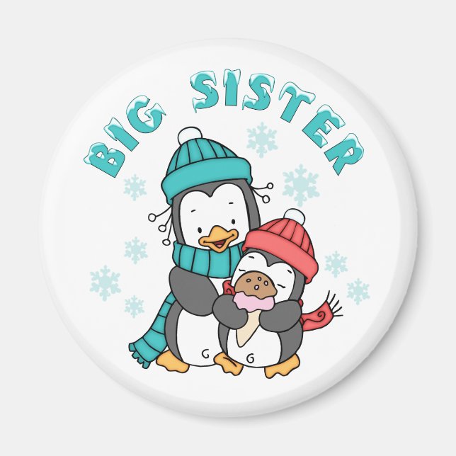 Íman Penguin Winter Big Sister (Frente)