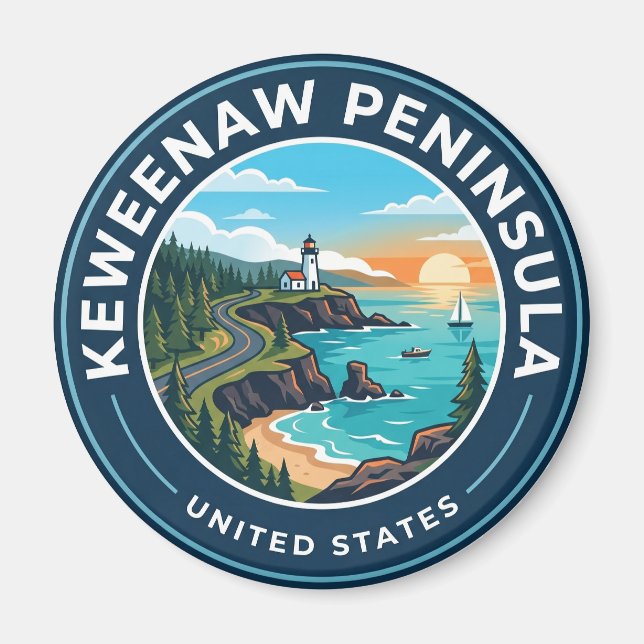 Íman Península de Keweenaw Michigan (Frente)