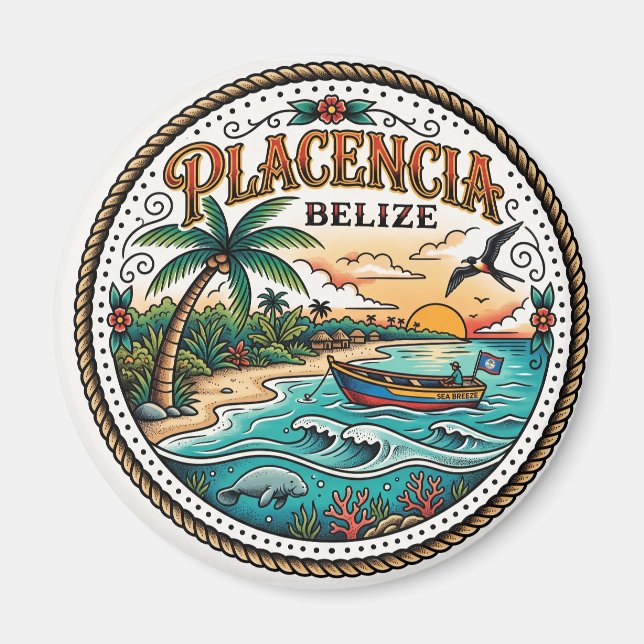 Íman Península de Placencia Belize (Frente)