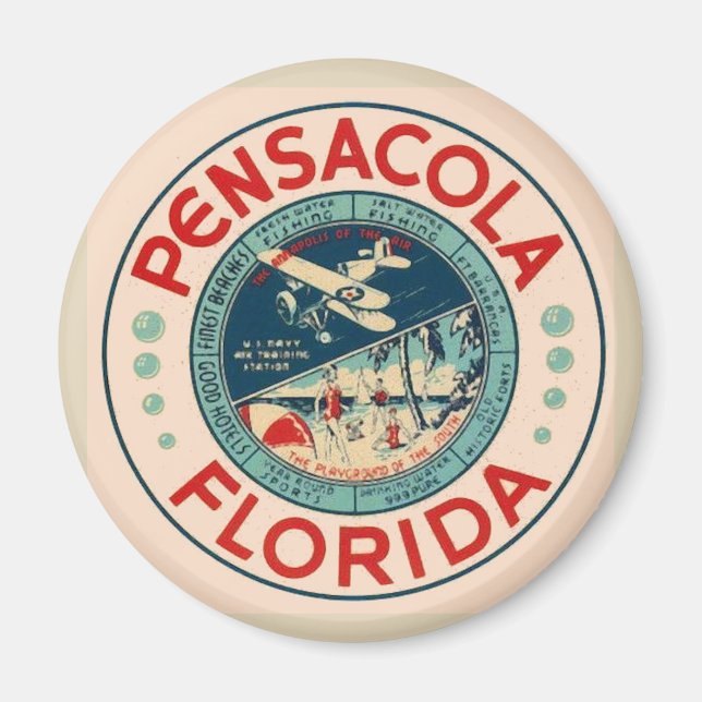Íman Pensacola FL Vintage (Frente)