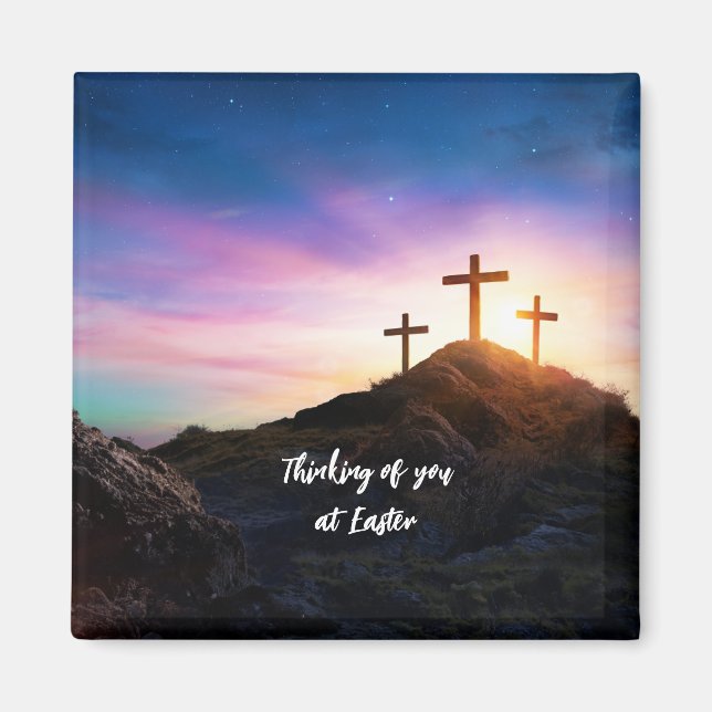 Íman Pensando em você na Páscoa editável (Frente)