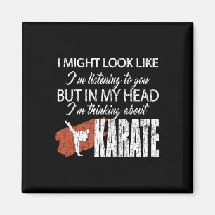 Íman Pensando Sobre Karate Engraçado Artes Marciais Neg