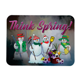 Íman pense o primavera com boneco de neve e ímã dos