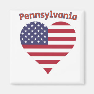 Íman Pensilvânia American Flag Heart
