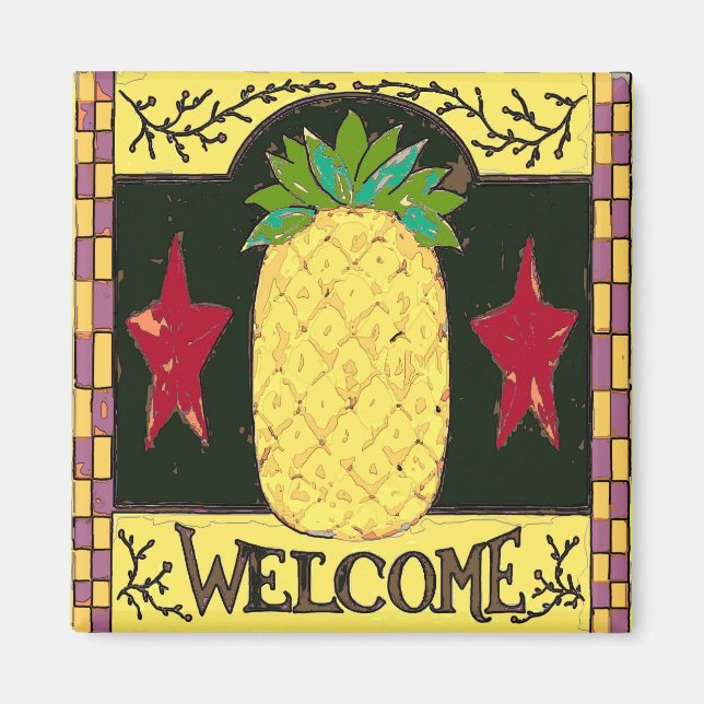 Íman Pensilvânia Dutch Pineapple Welcome (Frente)