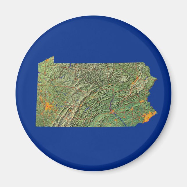 Íman Pensilvânia Map Magnet (Frente)