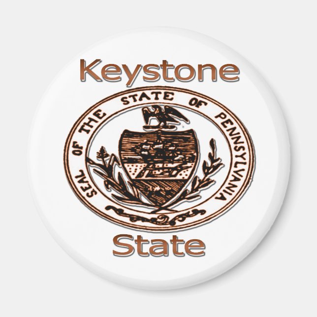 Íman Pensilvânia, o selo do Estado Keystone (Frente)