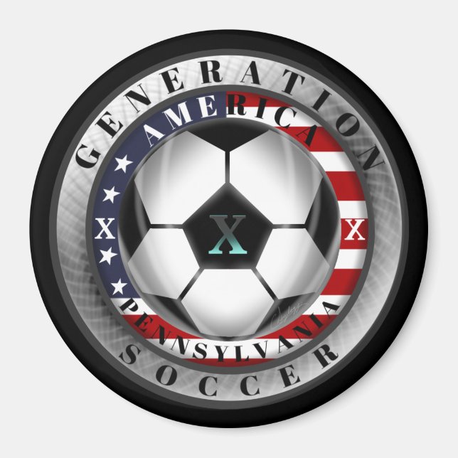 Íman Pensilvânia State Generation X American Soccer (Frente)
