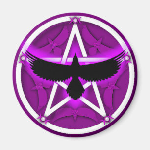 Íman Pentacle do corvo - roxo