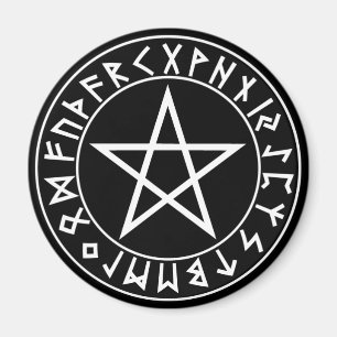 Íman Pentacle do Rune do ímã no preto