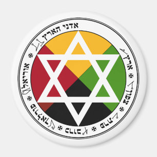 Íman Pentacle dourado da terra do alvorecer no branco