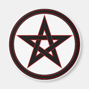 Íman Pentacle preto & vermelho
