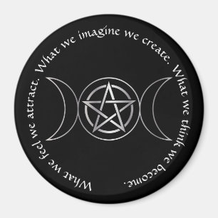 Íman Pentáculo Wicca da Deusa da Lua Tripla