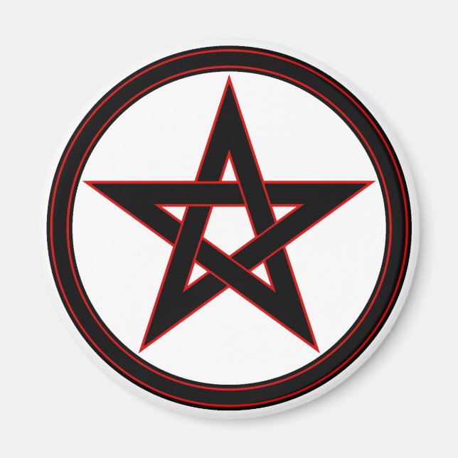 Íman Pentágono preto e vermelho (Frente)