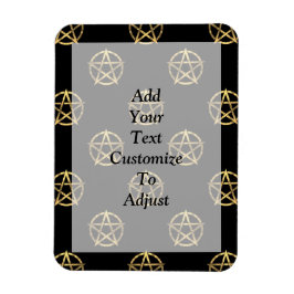 Íman Pentagrama de ouro e preto