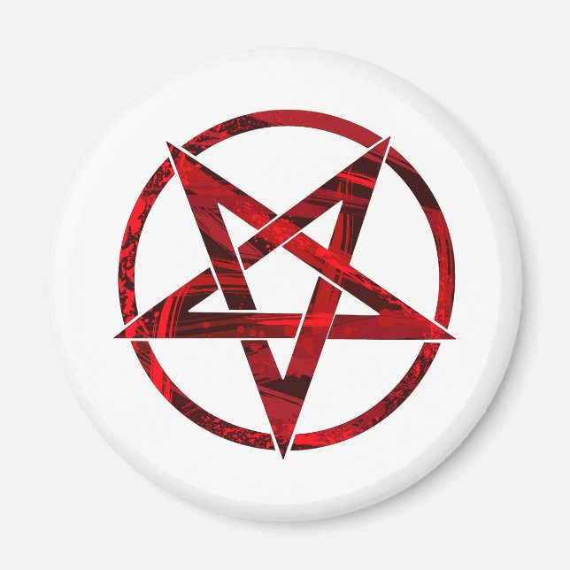 Íman Pentagrama do Diabo Vermelho (Frente)