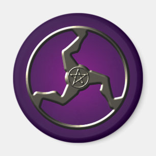 Íman Pentagrama Triskelion Símbolos Antigos Roxo