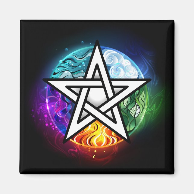 Íman pentagrama wiccano (Frente)