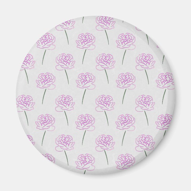 Íman peônias cor-de-rosa (Frente)