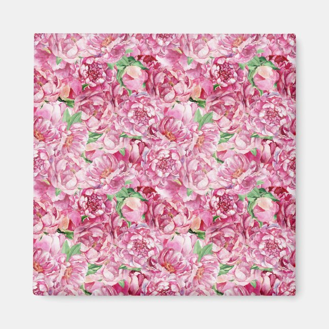 Íman Peônias de cor-de-água rosa (Frente)