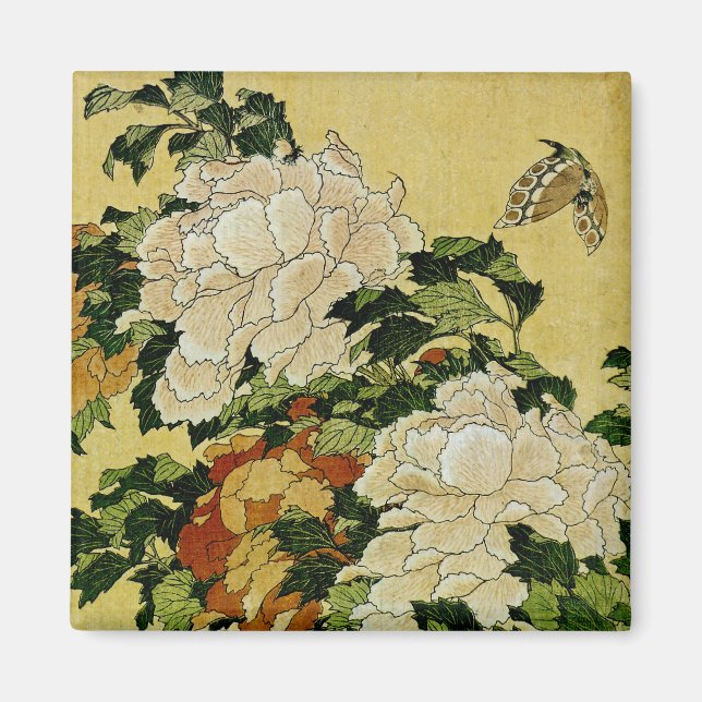 Íman Peônias e borboletas (Frente)