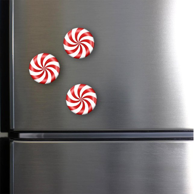 Íman Peppermint Candy Swirl (Add some Holiday cheer to your fridge with peppermint candy magnets.)