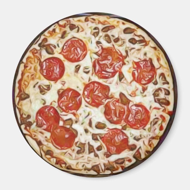 Íman Pepperoni Pizza Refrigeradora Magnet (Frente)