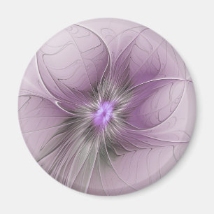Íman Pequena Beleza Moderno Cinza Mauve Arte Fractal Fl