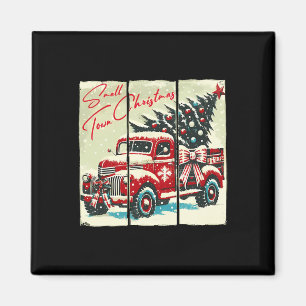 Íman Pequena Cidade Natal Red Truck Árvore de Natal Vin