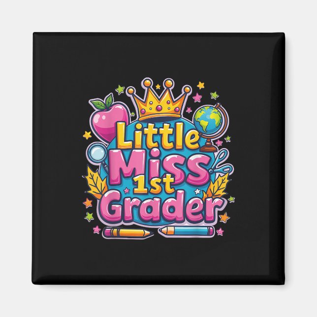 Íman Pequena Miss 1rua Grader - Primeiro Dia De Foco Es (Frente)