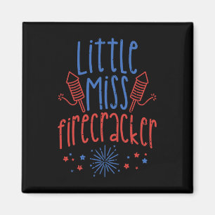 Íman Pequena Senhorita Firecracker Funny 4 De Julho Pat