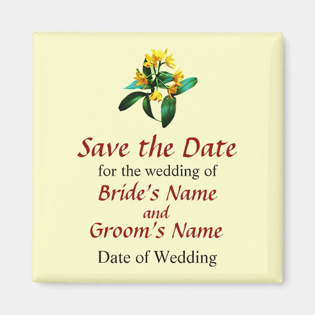 Íman Pequenas Orquídeas Amarelas (Frente)