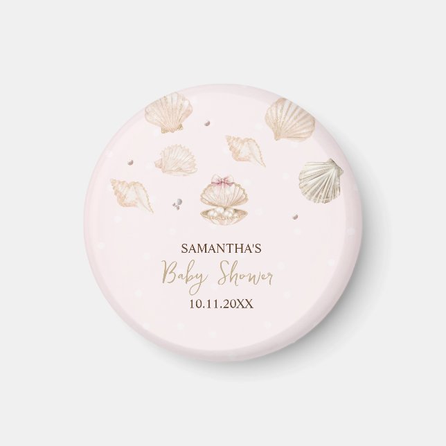 Íman Pequenas Pérolas Conchas Pontinhos Chás de Bebê (Frente)