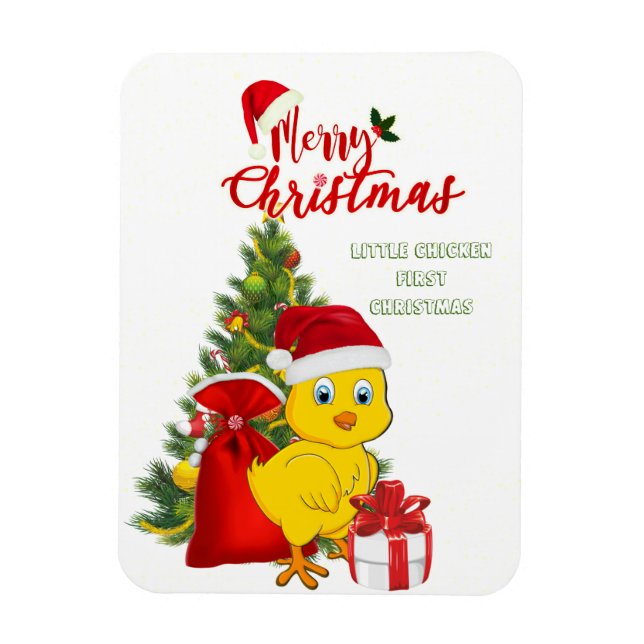Íman Pequeno Bebê Chicken Natal (Vertical)