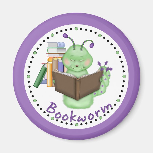 Íman Pequeno Bookworm Verde (Frente)