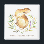 Íman Pequeno Chá de fraldas Coelhinho Favor Magnet<br><div class="desc">Um pequeno ímã bonito para um chá de fraldas de floresta neutro. Altere o plano de fundo clicando em personalizar e usar o nosso selecionador de cores!. Itens correspondentes disponíveis em nosso compro.</div>