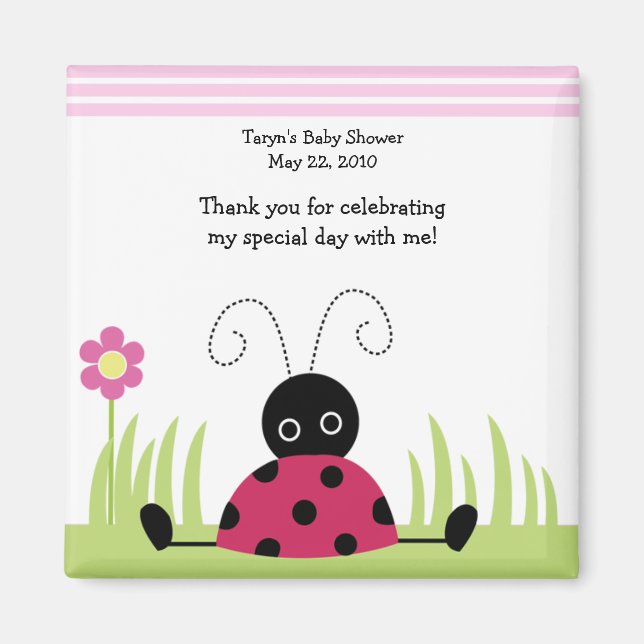 Íman Pequeno Chá de fraldas Ladybug / Aniversário do Ma (Frente)