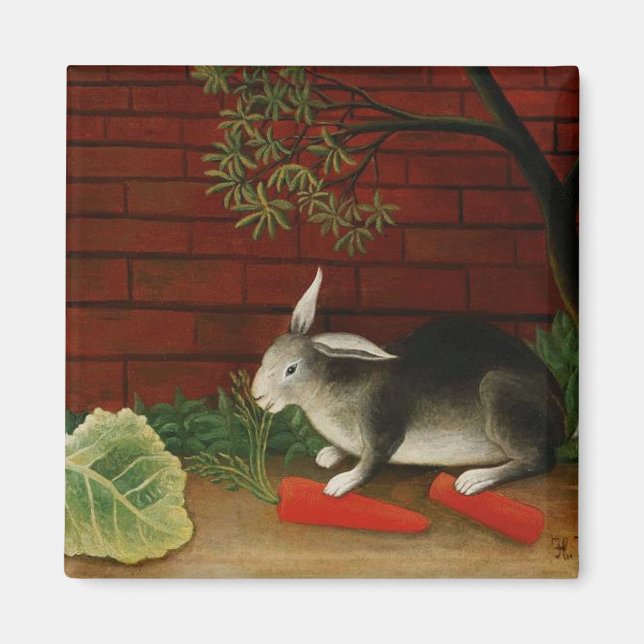 Íman Pequeno Coelho Cute (Animal Pet) (Henri Rousseau) (Frente)