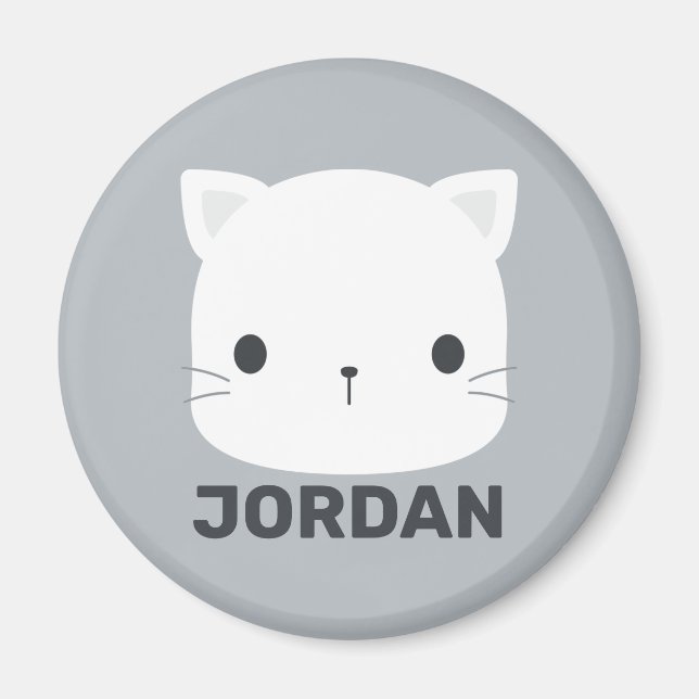 Íman Pequeno Gato Bonito com Nome Personalizado (Frente)