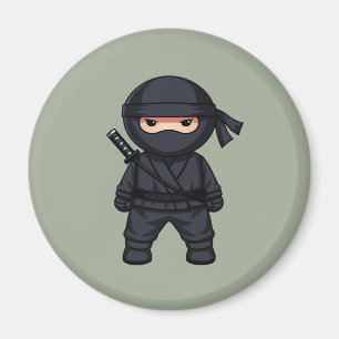 Íman Pequeno Ninja Guerreiro em Verde Sage