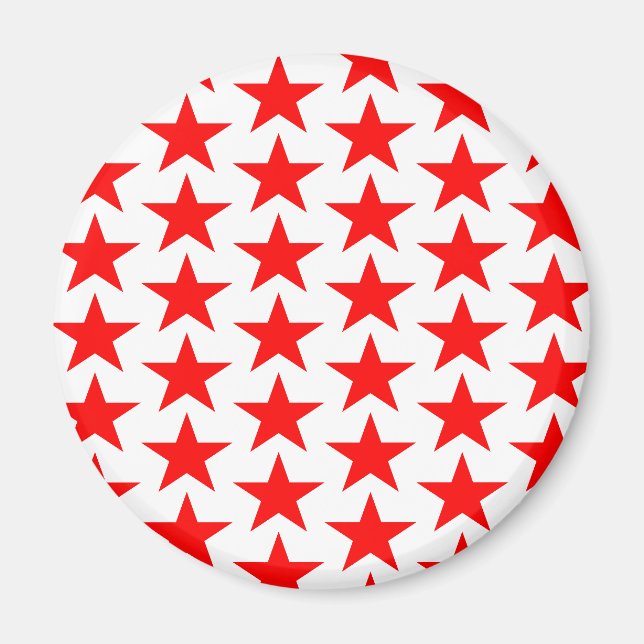 Íman Pequeno Padrão de Estrelas Vermelhas (Frente)