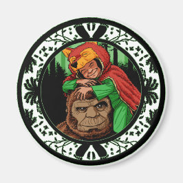 Íman Pequeno Pai de Sasquatch Pé Grande do Nizz Vermelh