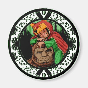 Íman Pequeno Pai de Sasquatch Pé Grande do Nizz Vermelh