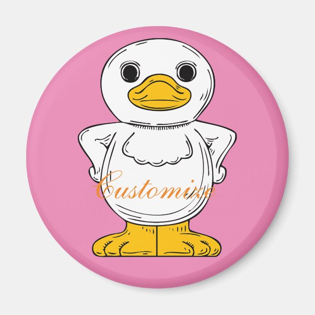 Íman Pequeno Pato Branco em Pé-Tropa (Frente)