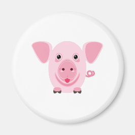 Íman Pequeno porco rosa feliz e fofo