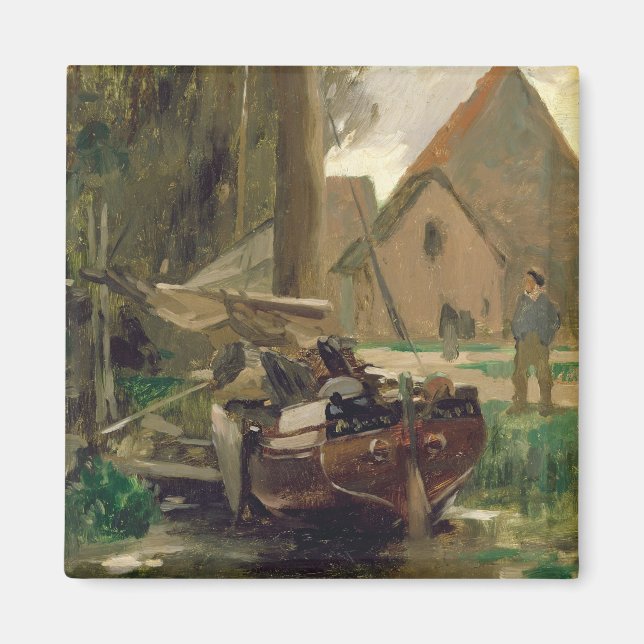 Íman Pequeno porto com um barco (Frente)