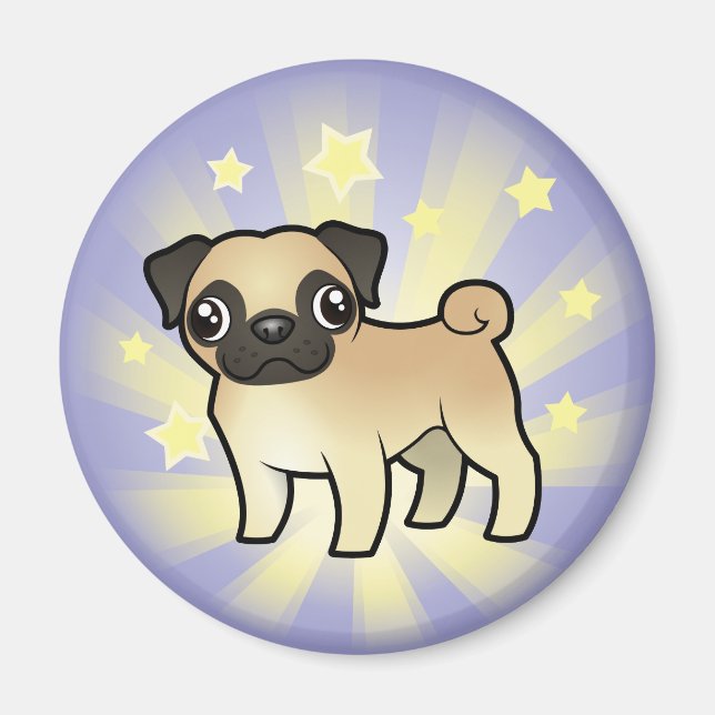 Íman Pequeno Pug Estrela (Frente)