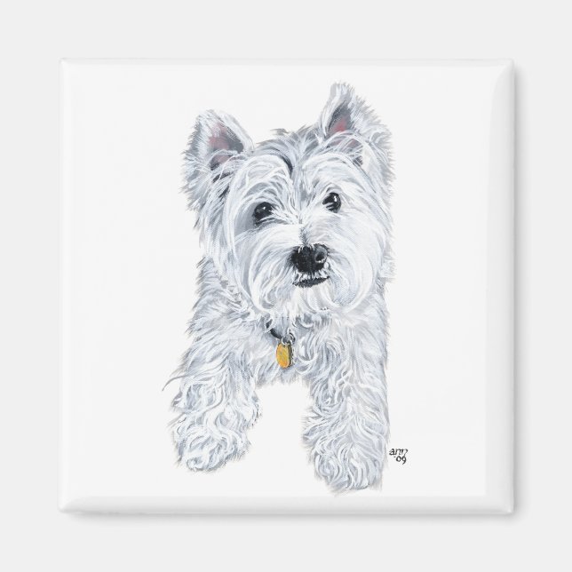 Íman Pequeno Westie Curioso (Frente)