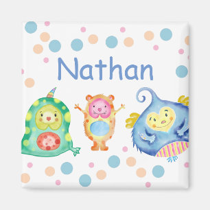 Íman Pequenos Monstros Personalizados de Cores Aquática