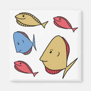 Íman Pequenos peixes vermelhos azuis